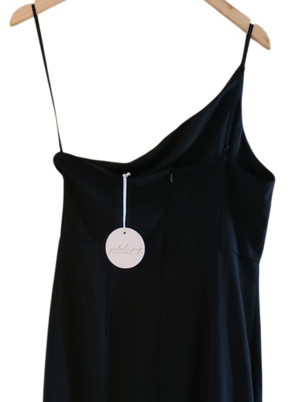 NWT Petal and Pup Xiomar Dress Black One Shoulder Midi Length - Picture 11 of 17